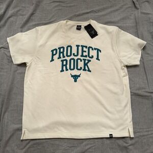 Project Rock Shirt Men's XL Under Armour Heavyweight Terry Loose Bull Workout UA